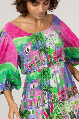 HERMOSA FUCSIA AZUR- AZZURRA DRESS