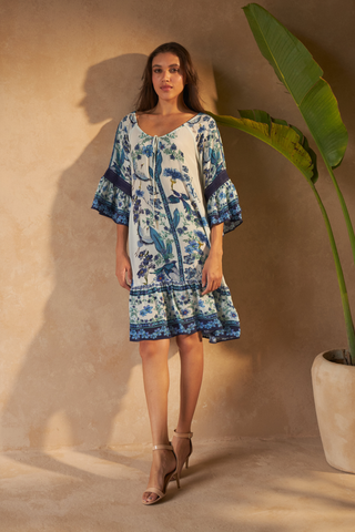 FLOWER BLUE - GYPSY DRESS