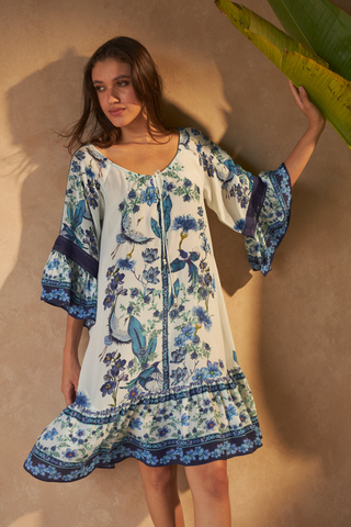FLOWER BLUE - GYPSY DRESS