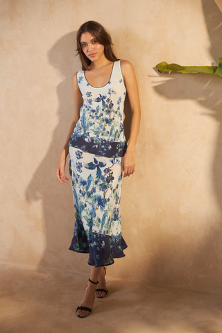 FLOWER BLUE - HIBICUS TOP