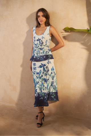 FLOWER BLUE - HIBICUS TOP