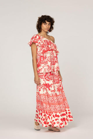 VERMELHO RED- ALICIA RUFFLE TOP