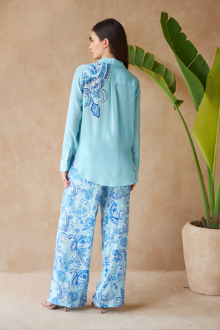 PAISLEY AZURE - LARCH TROUSERS