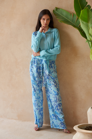 PAISLEY AZURE - LARCH TROUSERS