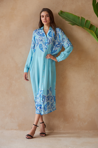 PAISLEY AZURE - LUPINE LONG SHIRT