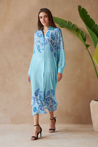PAISLEY AZURE - LUPINE LONG SHIRT