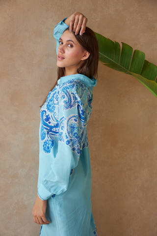 PAISLEY AZURE - LUPINE LONG SHIRT