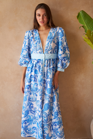 PAISLEY AZURE - SAIGON DRESS