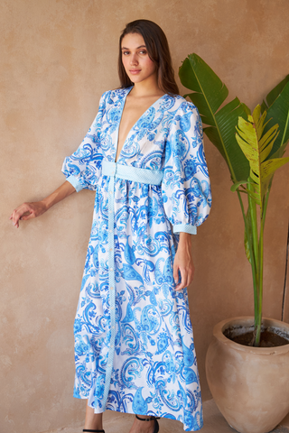 PAISLEY AZURE - SAIGON DRESS
