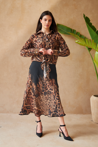 PANTHER BROWN - CAMELIA SKIRT