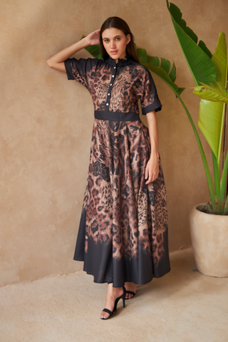 PANTHER BROWN- REVA DRESS