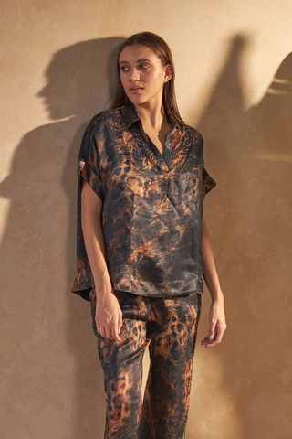 PANTHER BROWN- ROSE TOP