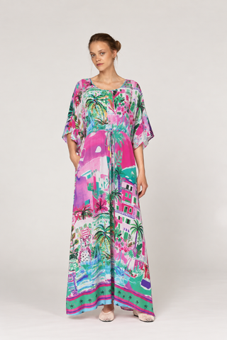 HERMOSA FUCSIA AZUR - PEONY DRESS