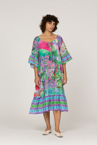 HERMOSA FUCSIA AZUR- SCILLA DRESS