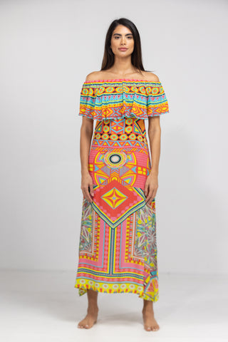 HOBART - FRILL NECK DRESS