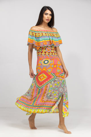 HOBART - FRILL NECK DRESS