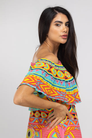 HOBART - FRILL NECK DRESS