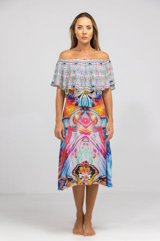 CANBERRA - FRILL NECK DRESS SHORT
