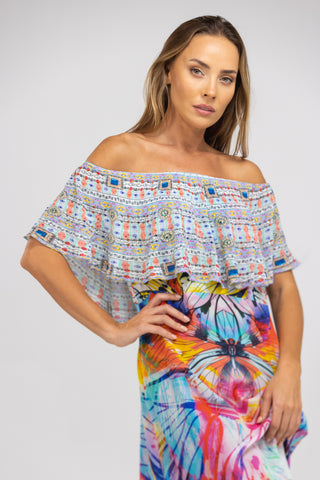 CANBERRA - FRILL NECK DRESS SHORT
