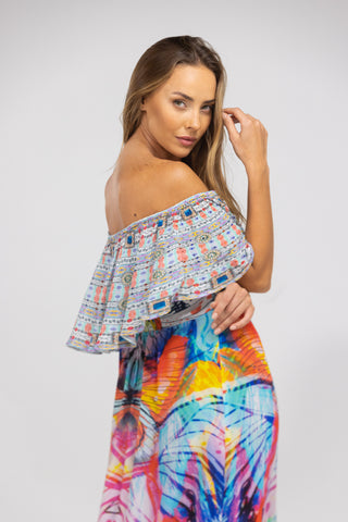 CANBERRA - FRILL NECK DRESS SHORT
