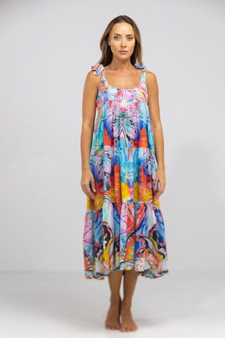 CANBERRA - TIE KNOT SHOULDER MAXI DRESS