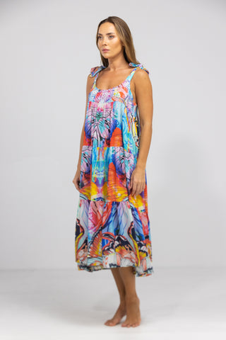 CANBERRA - TIE KNOT SHOULDER MAXI DRESS