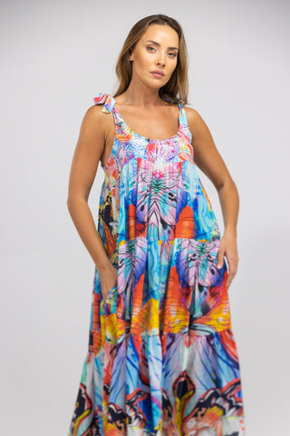 CANBERRA - TIE KNOT SHOULDER MAXI DRESS