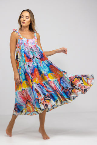 CANBERRA - TIE KNOT SHOULDER MAXI DRESS