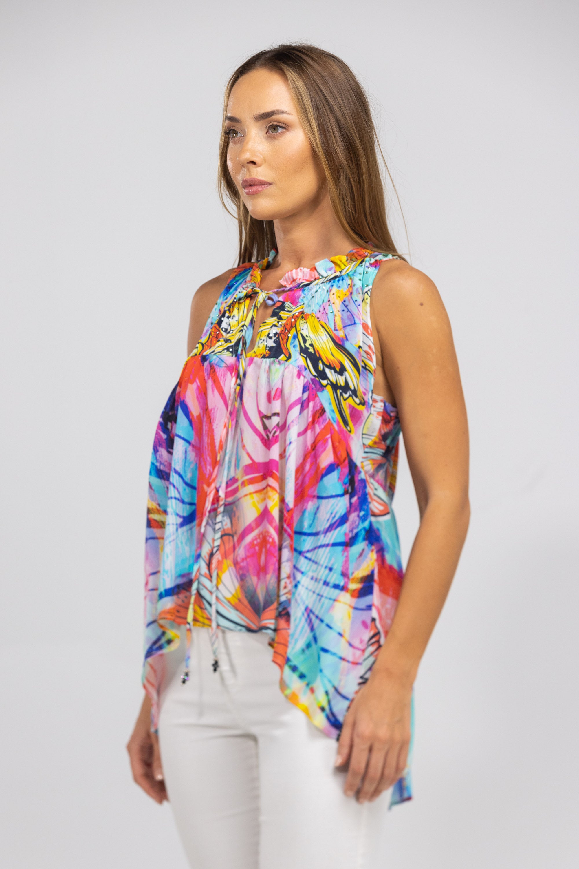 CANBERRA - FRILL ARMHOLE TOP