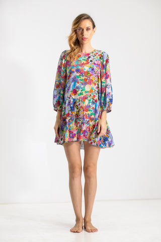 BOBOLI GARDENIA - RUFFLED LAYERED DRESS