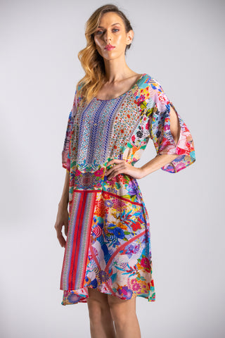 BOBOLI GARDENIA - SLIT SLEEVE DRESS