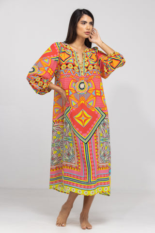 HOBART - V NECK DRESS LONG
