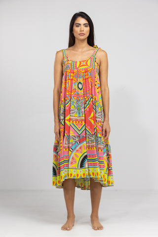 HOBART - TIE KNOT SHOULDER MAXI DRESS