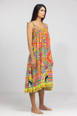 HOBART - TIE KNOT SHOULDER MAXI DRESS