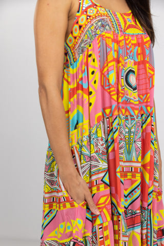 HOBART - TIE KNOT SHOULDER MAXI DRESS