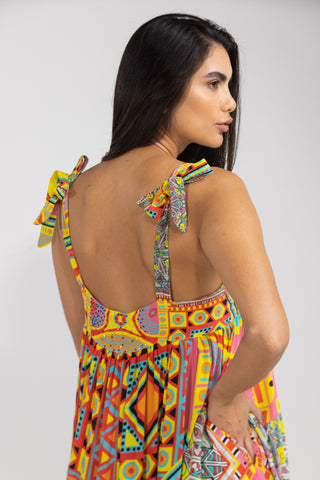 HOBART - TIE KNOT SHOULDER MAXI DRESS