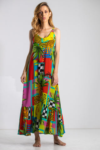 PANTHERA - FRILL STRAP MAXI DRESS