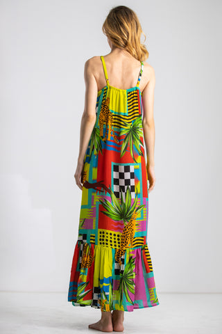 PANTHERA - FRILL STRAP MAXI DRESS